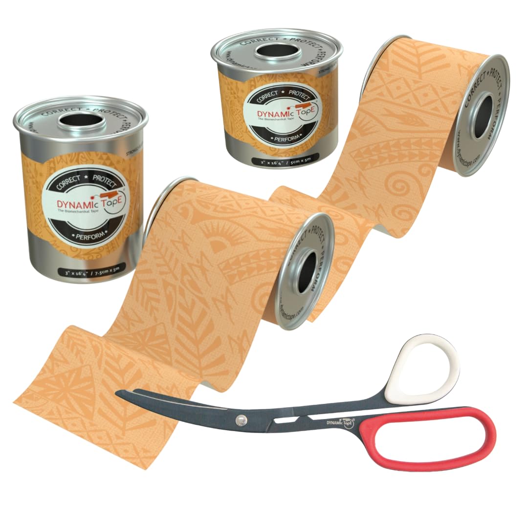 Dynamic Tape Bundle Beige Original 3 Powerband 2 Pro Tape Scissors Kinesiology Physio Tape Kit for Knee Ankle