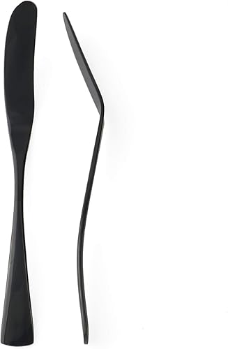 Miniatura 3 de JANKNG 4 piezas de acero inoxidable 1810 7.87 pulgadas tenedor de ensalada de postre, pulido espejo negro