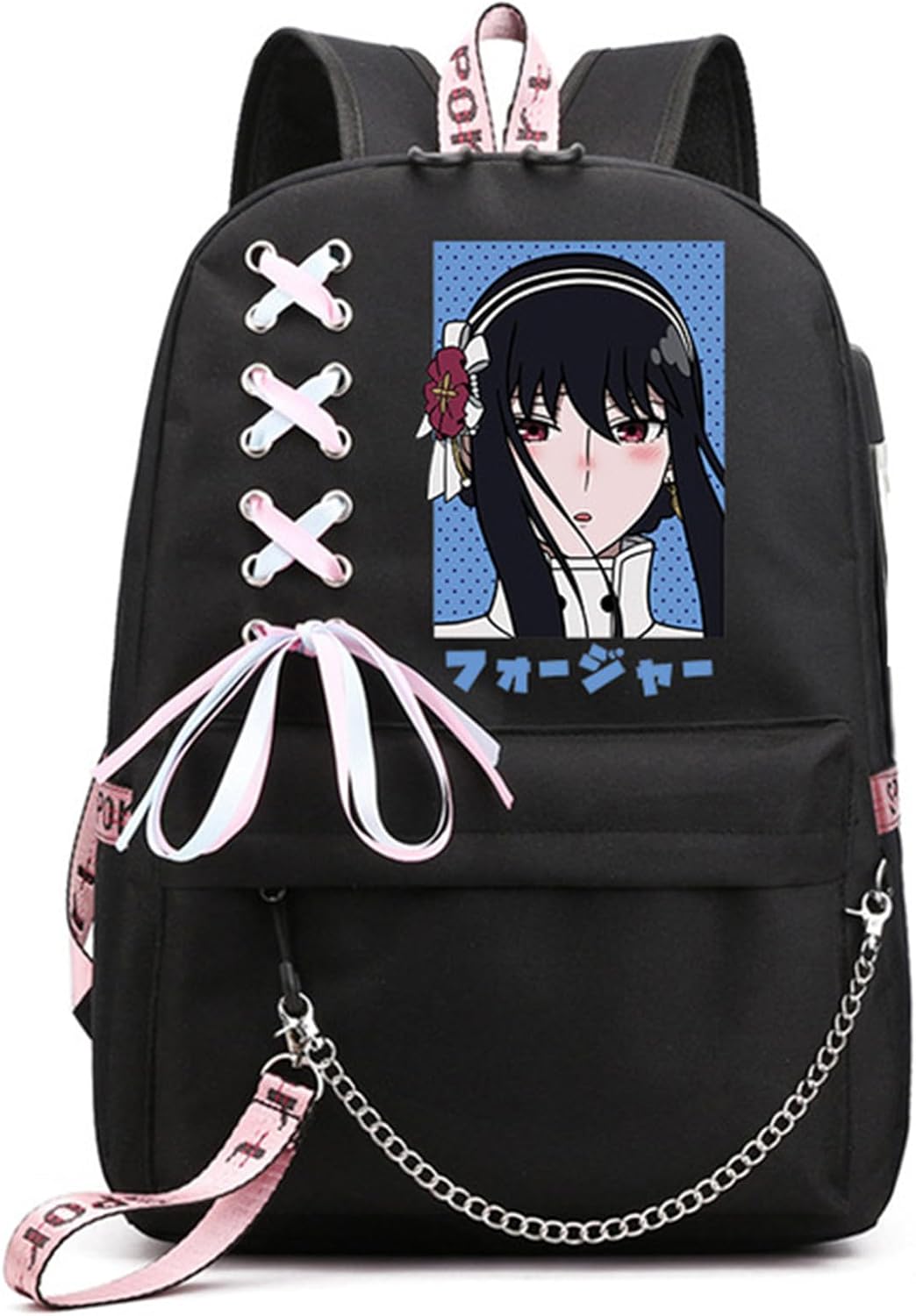 ISaikoy Anime Anya Forger Backpack Bookbag Daypack Laptop Bag School Bag with USB Port 2