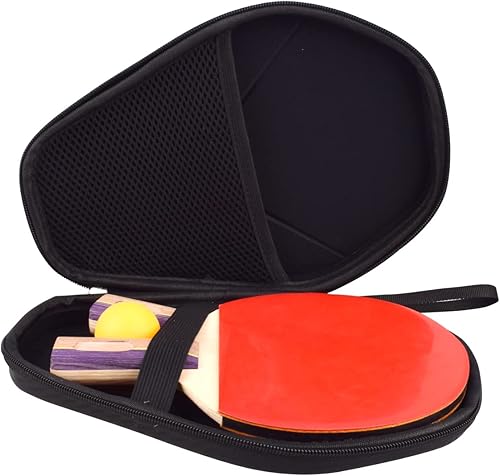 Miniatura 4 de Funda hexagonal de ping-pong, protector rígido para 2 raquetas de tenis de mesa de mango largo, impermeable y a prueba de caídas, diseño ligero y