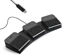 PCsensor 3-Key Programmable USB Foot Pedal Switch - Custom Keyboard Mouse for Gaming, Office, Music Page Turner, HID Photoelectric Control