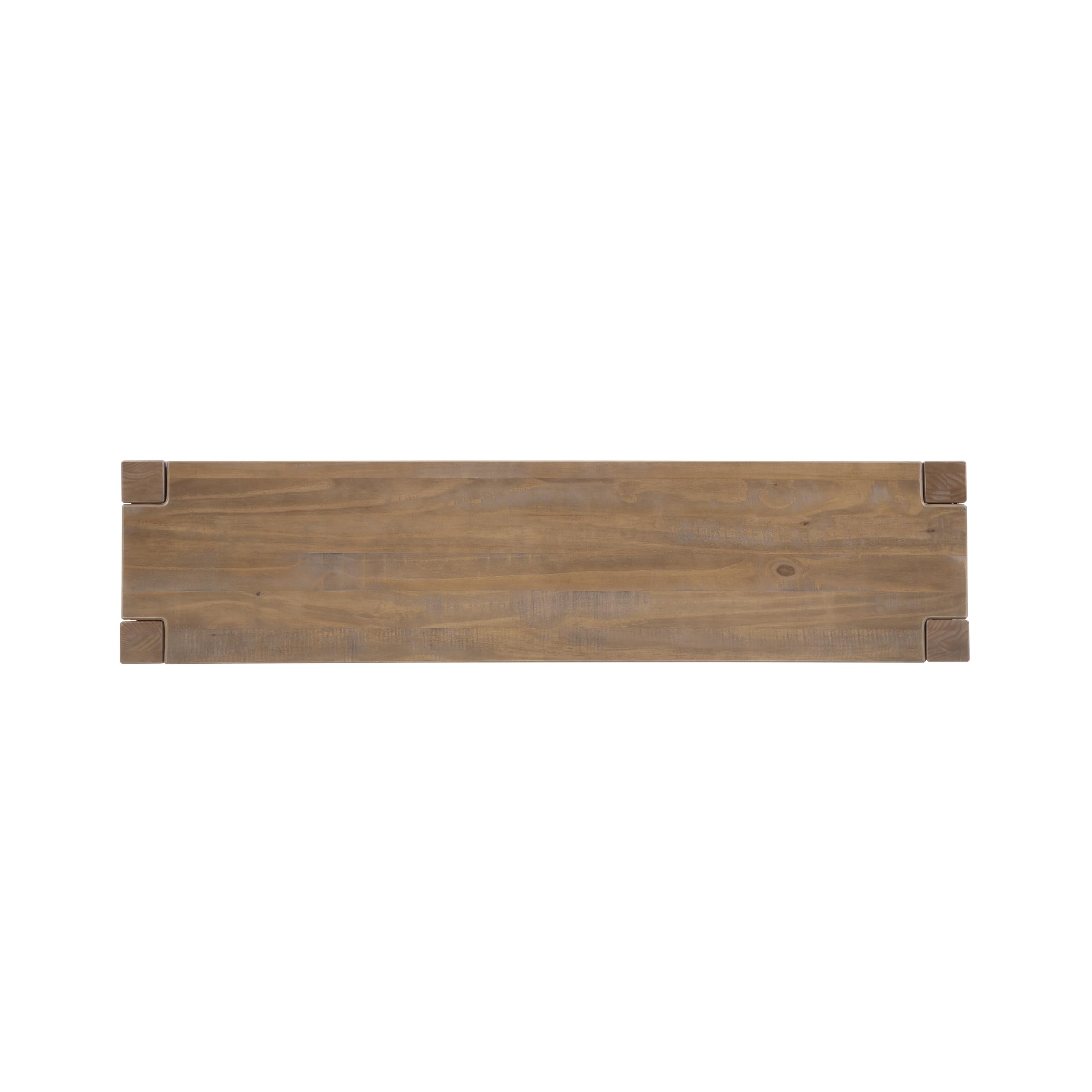 Linon Rylie Natural Wire Brushed Solid Pine Wood Backless Dining Bench