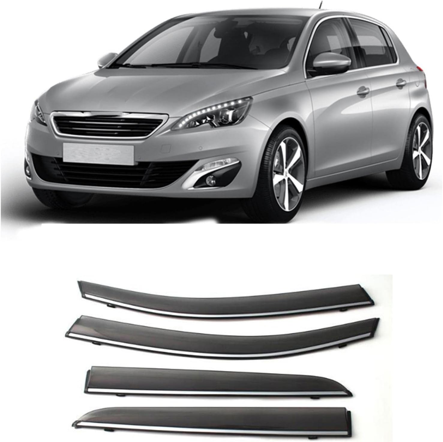 サイドウィンドウディフレクター,に適合する プジョー308 S