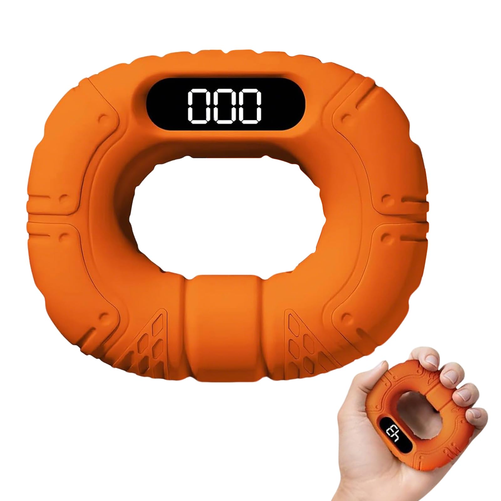 Guiwuiyu Smart Hand Grip Strengthener, Forearm Strengthener with with Bluetooth, Automatic Counting, Hand Gripper with LED Display, Forearm Trainer for Strong Fingers, Hands, Wrists, Arms(Orange)