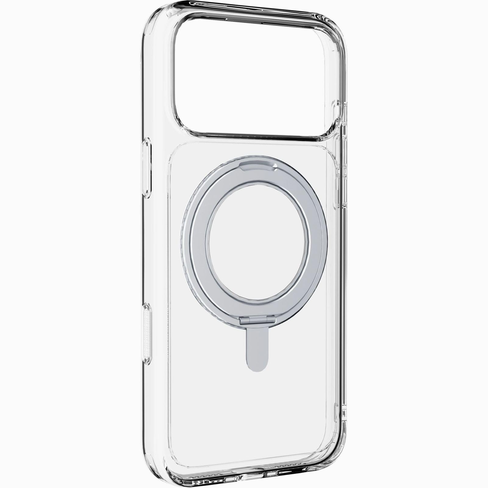 cellularline - Spin Mag - Compatibile con iPhone 17 Pro Max - Custodia con supporto ad anello rotabile, compatibile con ecosistema Magsafe - Bordi rialzati - Trasparente