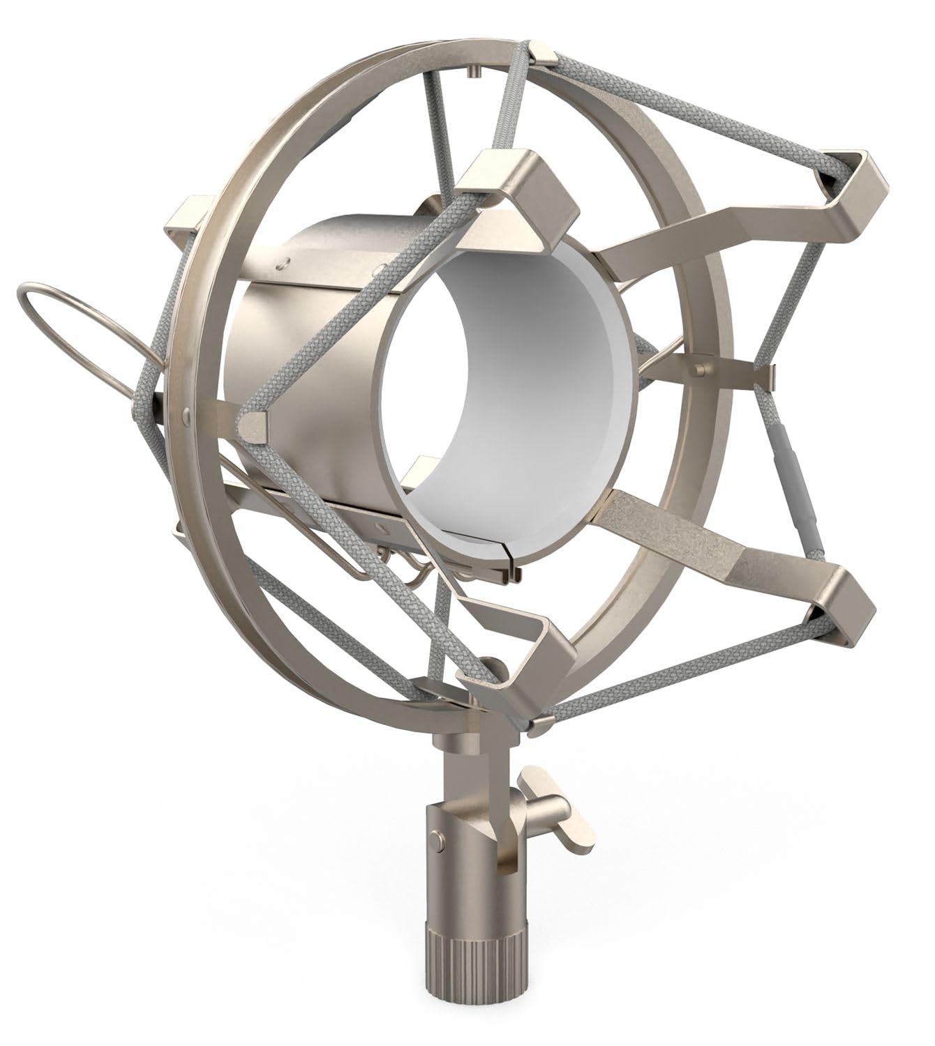 Audibax Spider Silver – Anti-Shock Microphone Mount – Anti-Vibration Spider with Suspension for Studio Microphones – Clip with Mounting Bracket from 46 to 48 mm Diameter – Silver