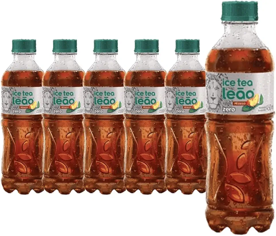 Chá Ice Tea Leão Sabor Pêssego zero açúcar 450ml com 6 undidades