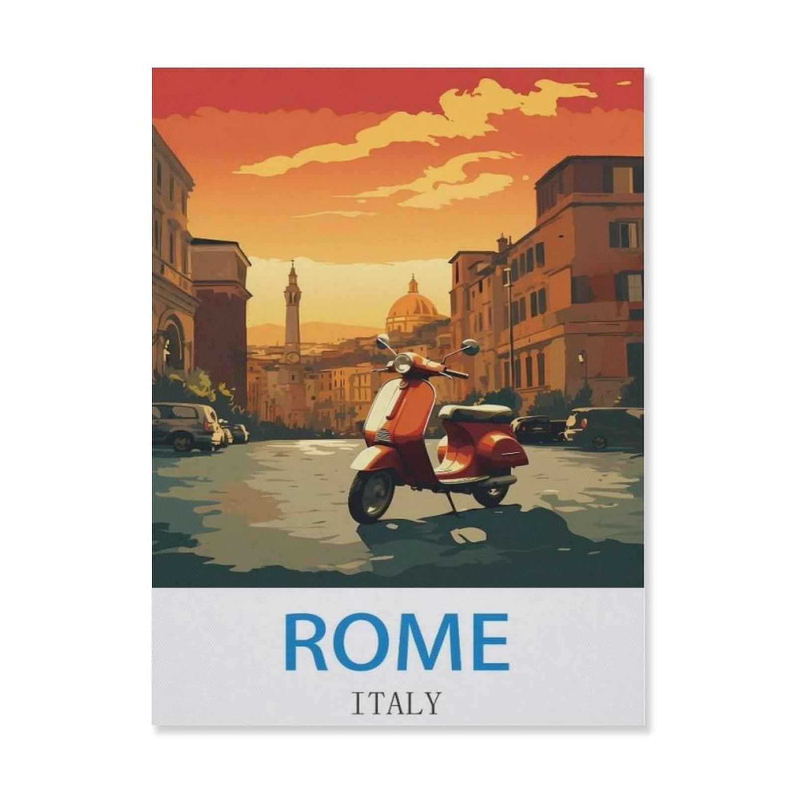 Farmhouse Bathroom Decor Wall Art Funny Bathroom Wall Decor Signs，Rome Italy，Tin Sign Home Decor(15x30cm）6x12 inch-EI8