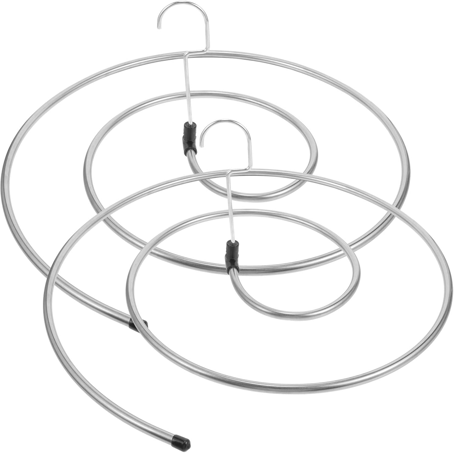 2pcs Stainless Steel Spiral Laundry Drying Hanger for Bed Sheets and Blankets, Thickened Round Rotating Clothes Drying Rack Set for Indoor and Outdoor Use Random Style