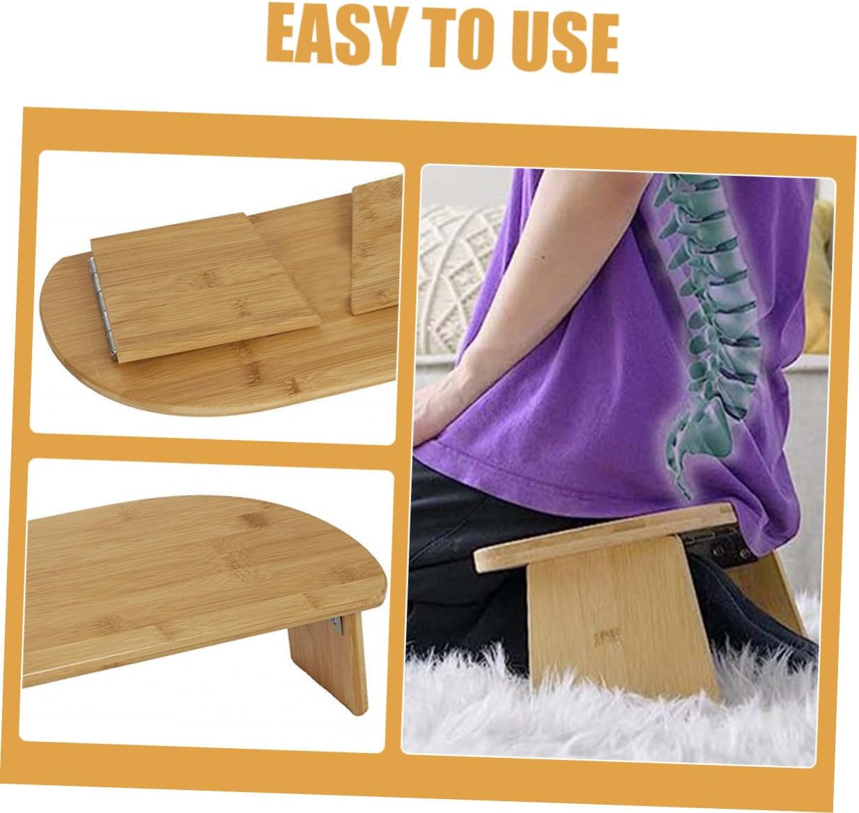 Stool Small Non-Skid Bench Portable Foldable Seat for Mindfulness and Prayer Practice