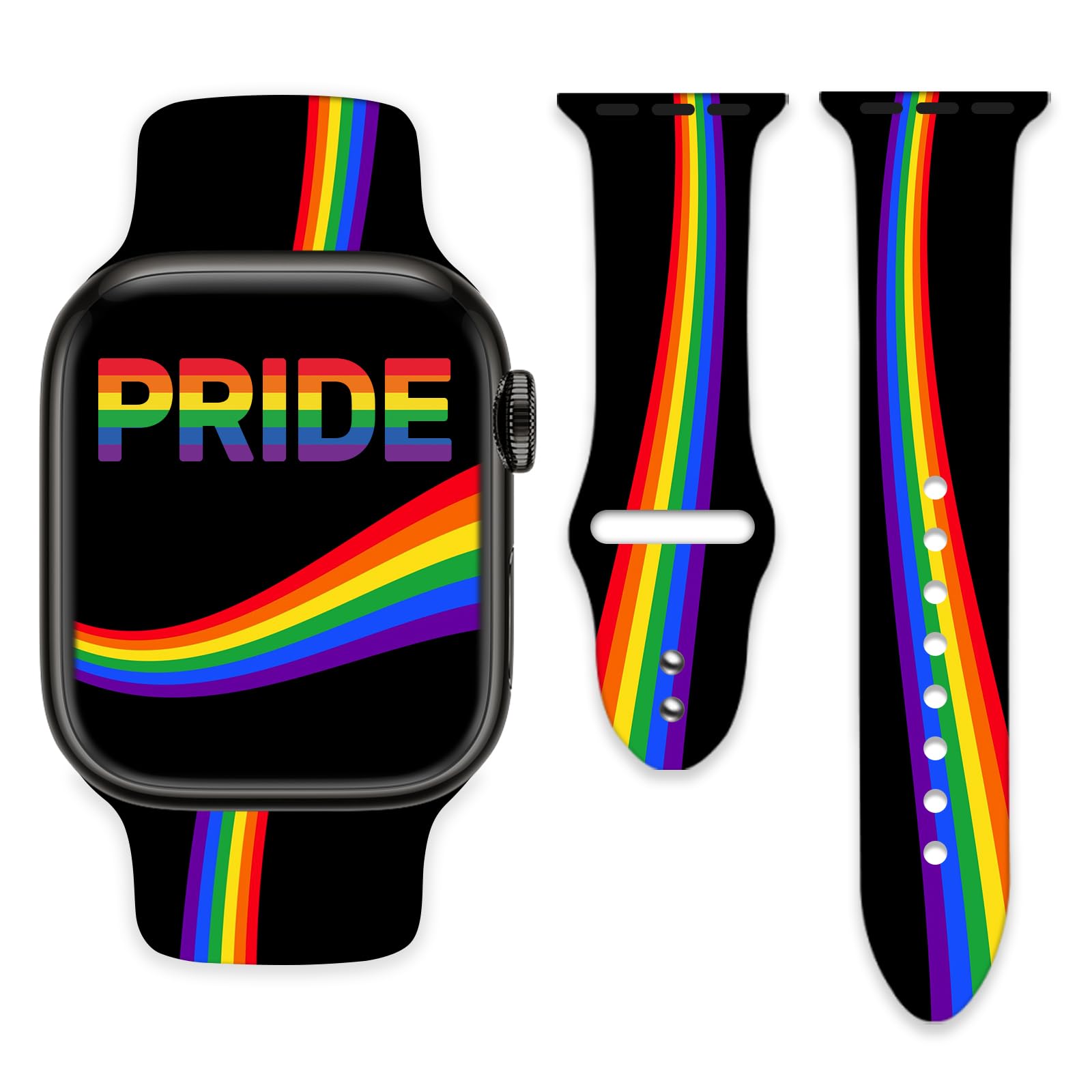 Watch Bands Compatible with Apple Watch Band 38mm 40mm 41mm for Women Men, Soft Sport Strap Silicone Replacement Wristband for iWatch Series SE 10 9 8