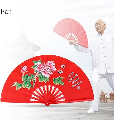 Miniatura 6 de Abanico de Tai Chi, Kungfu Fan de artes marciales Deportes Plegable de Mano Ventilador de Seda Mano Derecha Wushu Danza Pratice Training