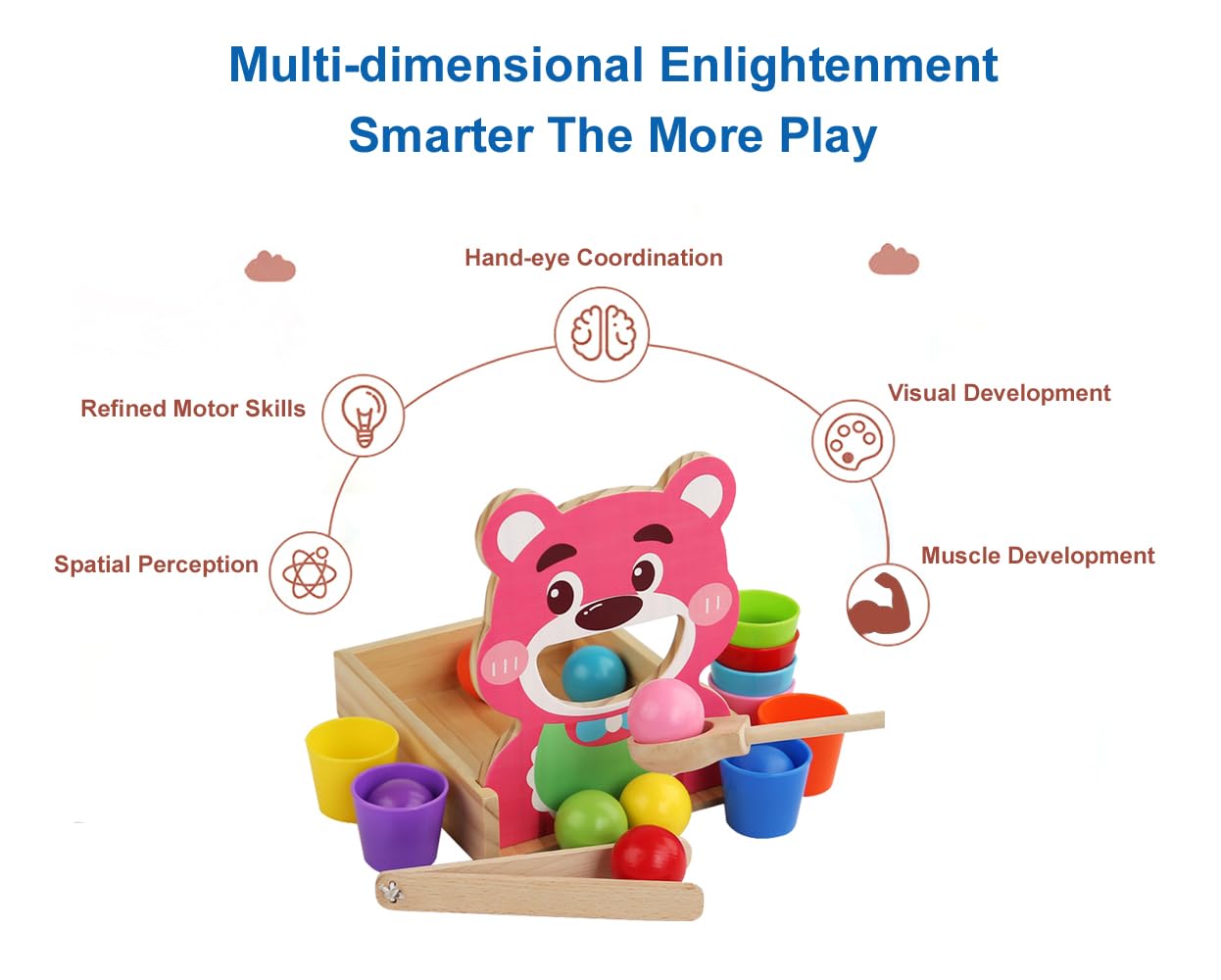 Wooden Feeding Toy for Toddlers - Pretend Food Game for Preschoolers, Play Food Set for Kids, Learning Resources Food Group Activities