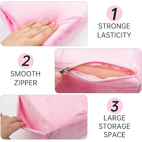 Miniatura 5 de Almohada de cuello de extensión de pestañas de salón de belleza, cómoda almohada de espuma viscoelástica de terciopelo, almohada de pestañas