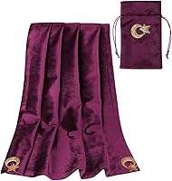 Vista 9 de BLESSUME Mantel de cartas de tarot de altar con bolsa de tarot adivinación Wicca Velvet (azul 2)