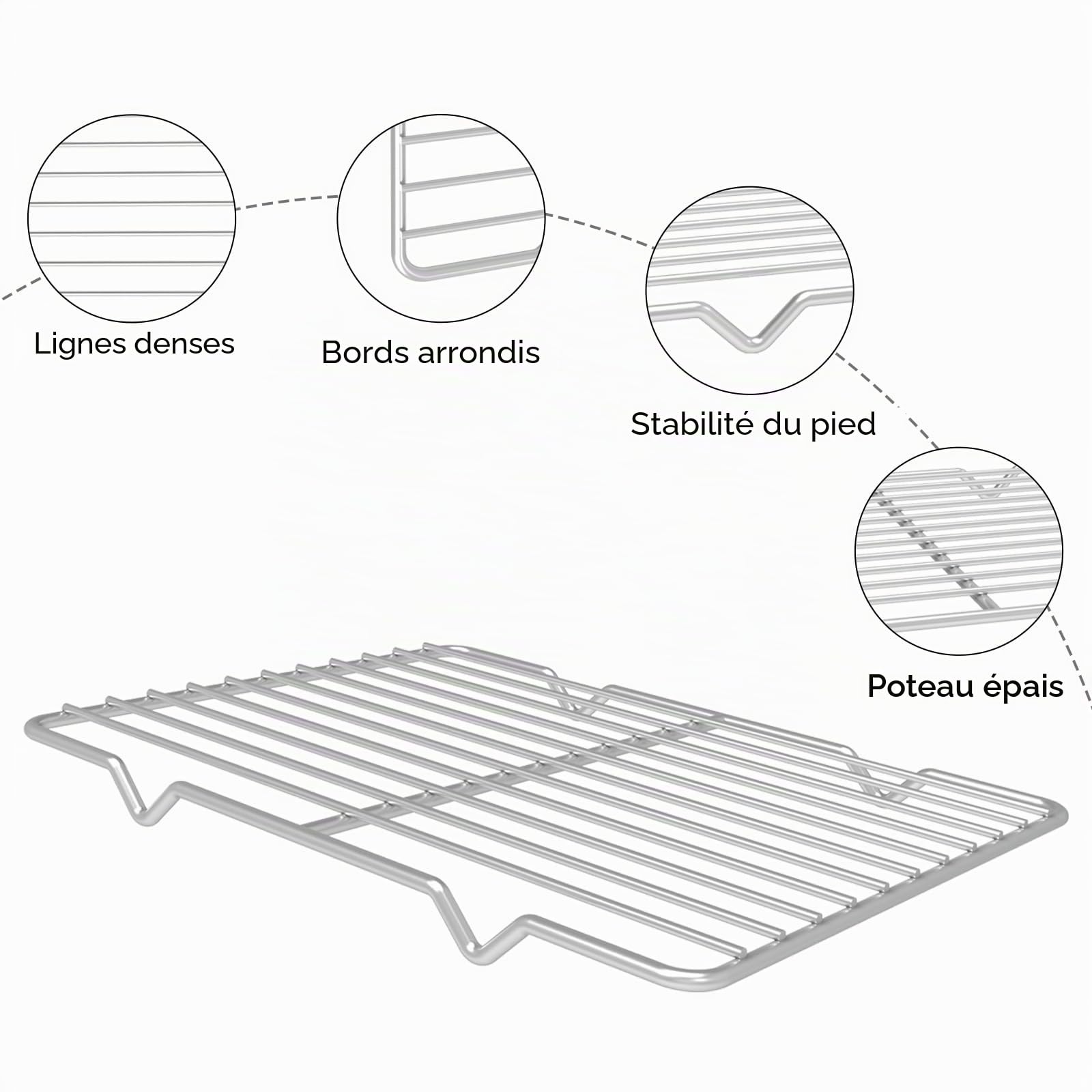 Grilles de refroidissement métalliques en acier inoxydable 7,8'' x 10,2'' Lot de 2