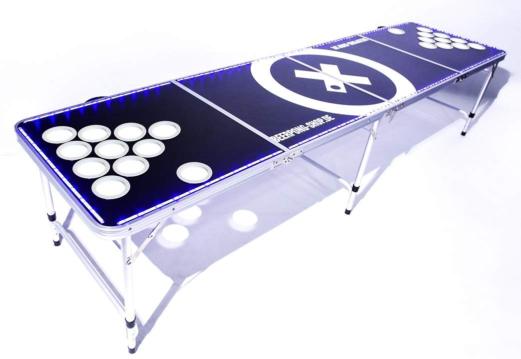 LED Beer Pong Table Set - Audio Table - Includes 90 Cups, 6 Balls and Holder for Festivals, Parties and Birthdays