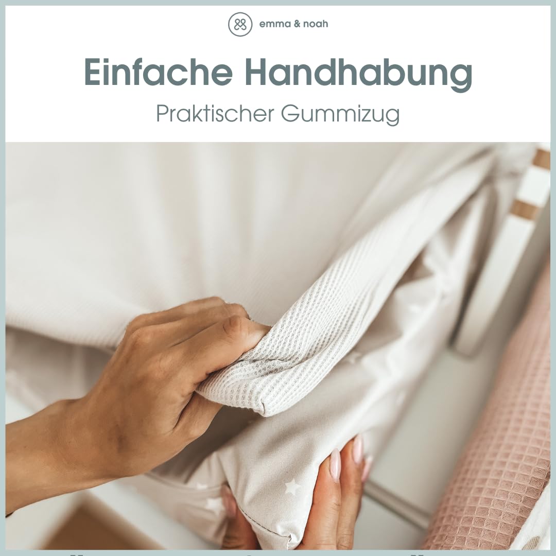 emma & noah Wickelauflagenbezug, 65x50 cm, Baby Wickelauflage für Wickeltisch, Bezug für Wickelunterlagen, 100% Bio-Baumwolle, Hygienisch und Atmungsaktiv (Essential Grau)