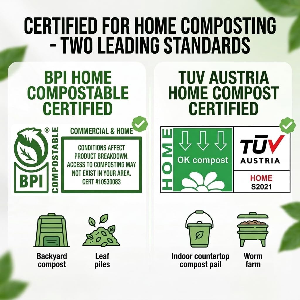 OrangeBio 33 Gallon Compostable Trash Bags, 40 Count, BPI Home Certified image 2