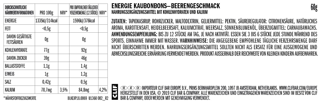 CLIF Bloks 18er Testpaket (18 x 60 g)