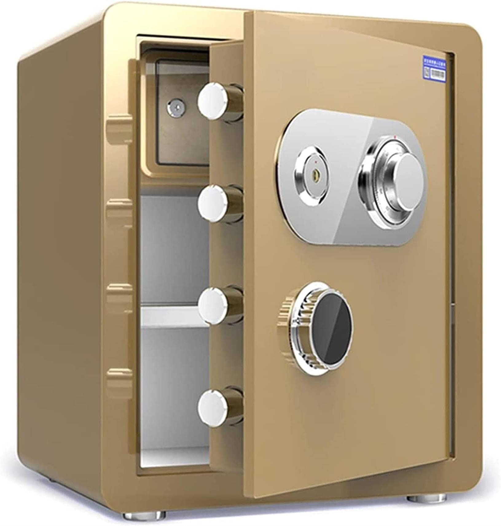 RLKHXBS Safe, Safety Home Office Cabinet Mechanical Password Lock Box Large Capacity,Brown