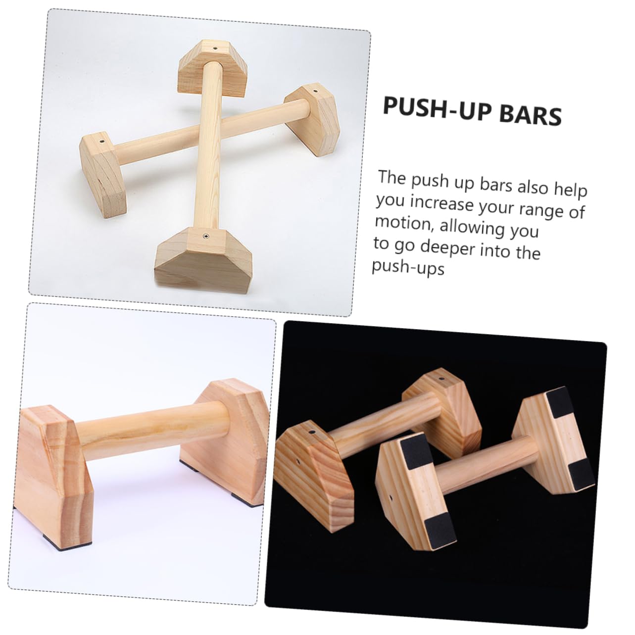 Toddmomy Home Fitness Equipment Pine Push-up Stand Exercise Push-up Stands System Glute Workout