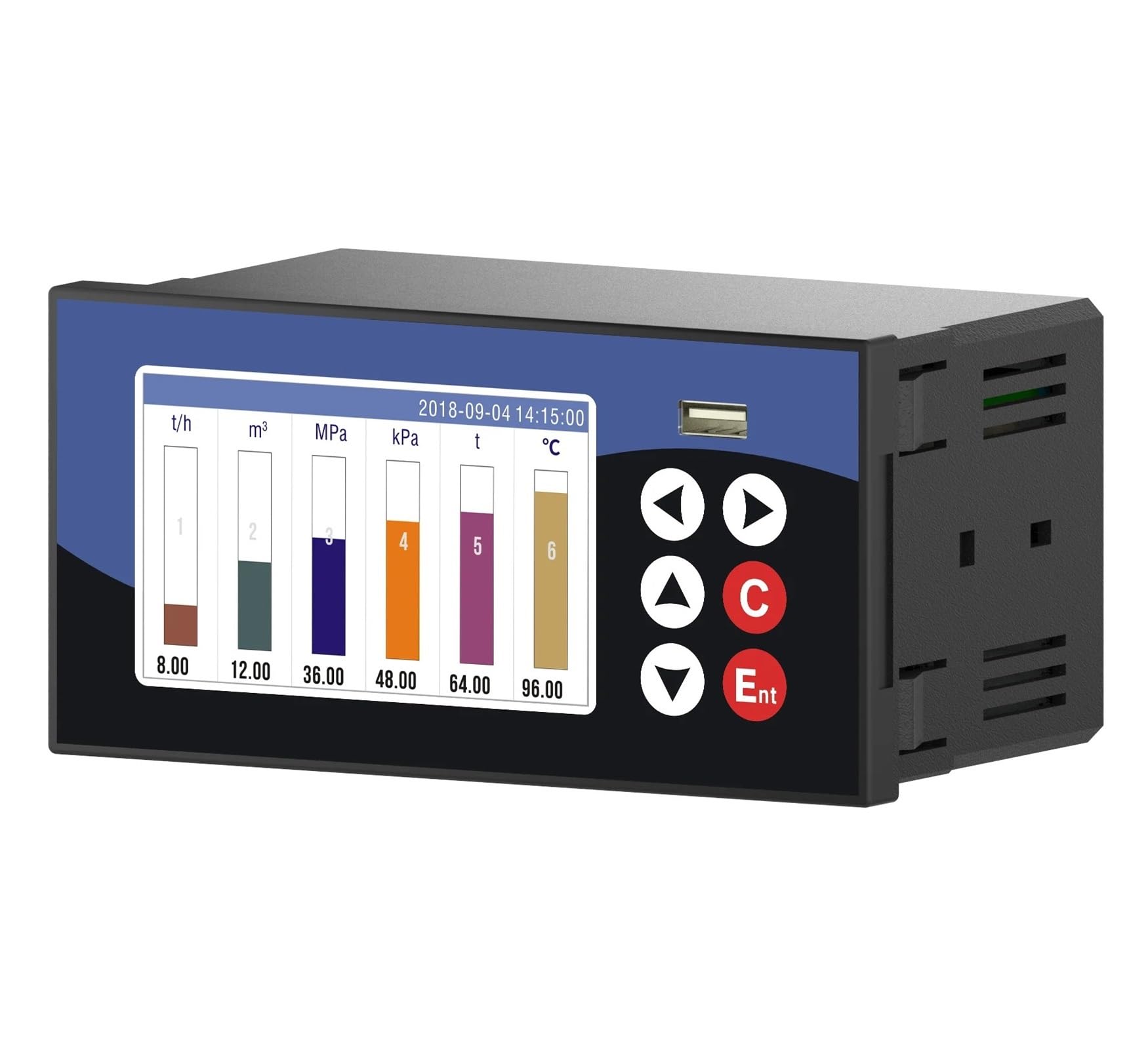 Enregistreur de données multicanal 2 outputs écran graphique tension humidité