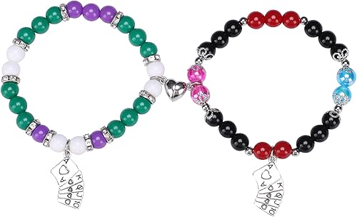 Pulseras de la amistad de araña, Halloween, Navidad, magnéticas, para pareja, relación, distancia, pulsera de corazón de piedra de energía, cuentas