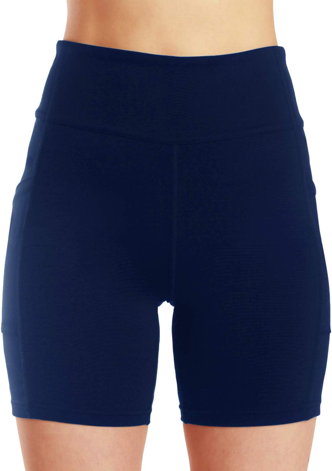 ChinFun Yoga Shorts for Women High Waist Tummy Control 4 Way Stretch Workout Running Shorts Side Pockets - Image 2