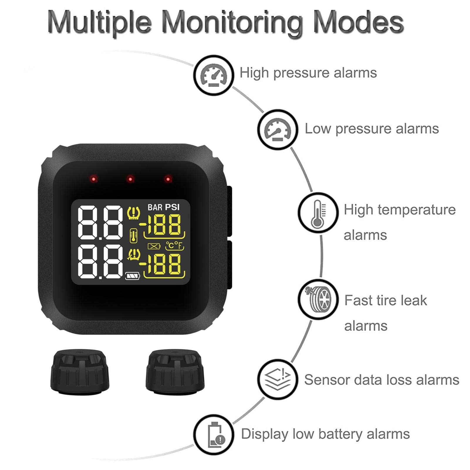 contrôle la Pression des pneus Moto, écran LCD en Temps réel, Pression des