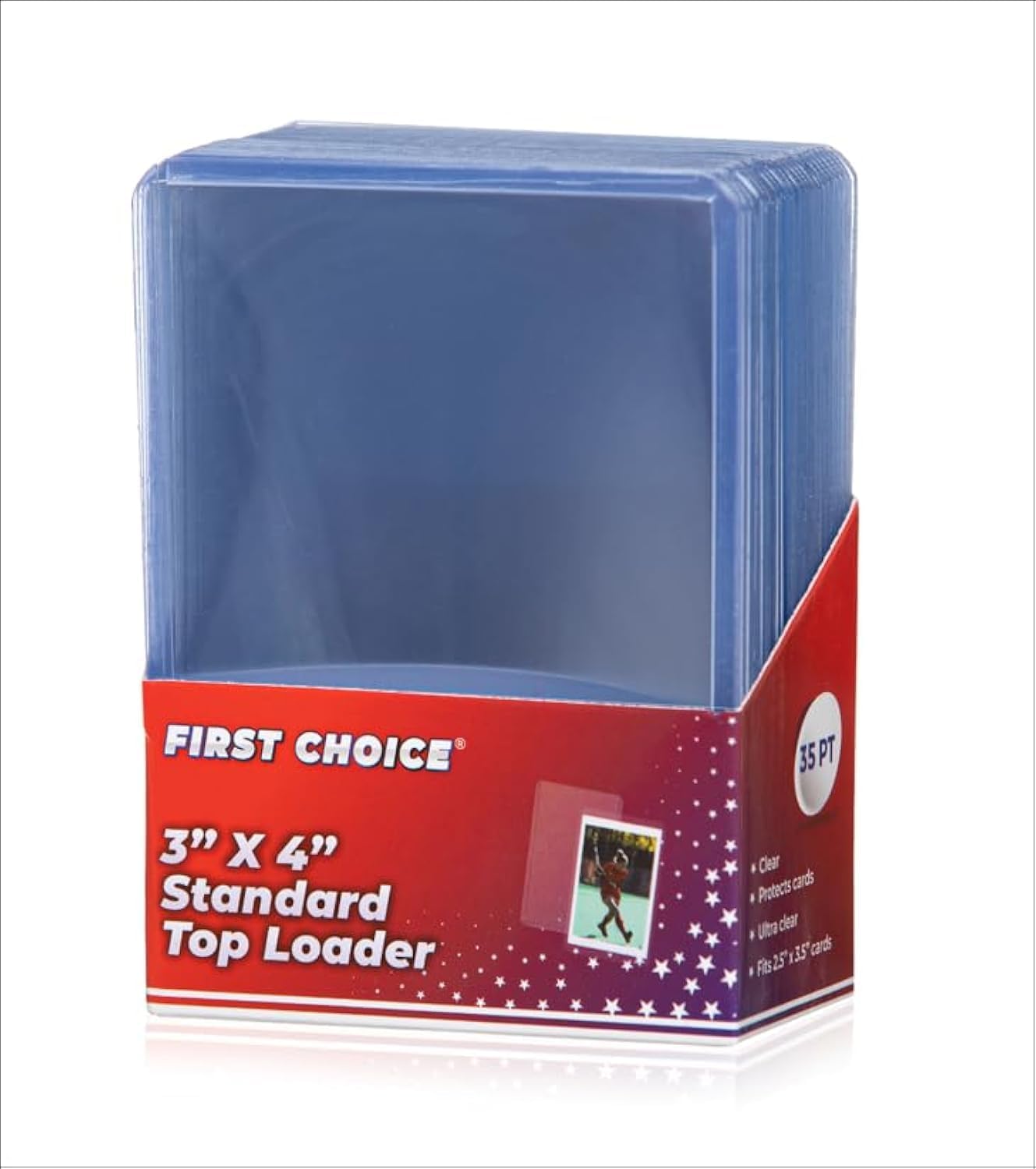 (25) Top Loaders for Cards 3x4 35PT Premium Standard Size Protector, Clear Card Holder Card Sleeves Protection for Pokemon Cards, Baseball Cards, Football Cards, Sports Cards, and Hockey Cards