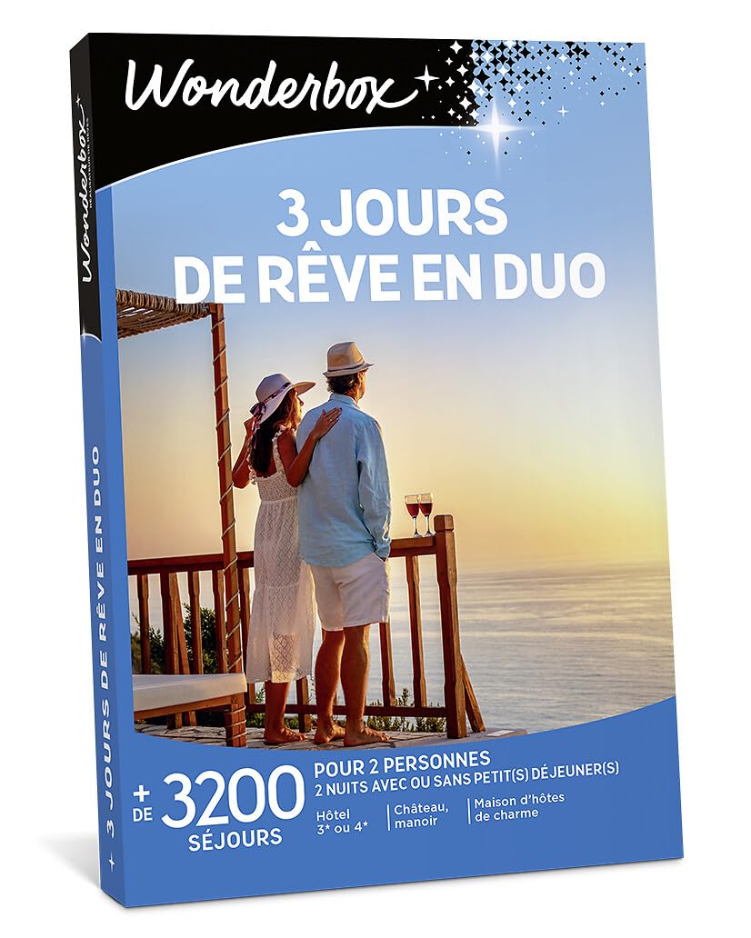 Wonderbox - 3 Jours De Rêve en Duo - Coffret Cadeau - Idée Cadeau Séjours