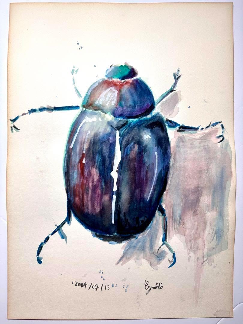 カナブン 甲虫 水彩画 【公式通販】