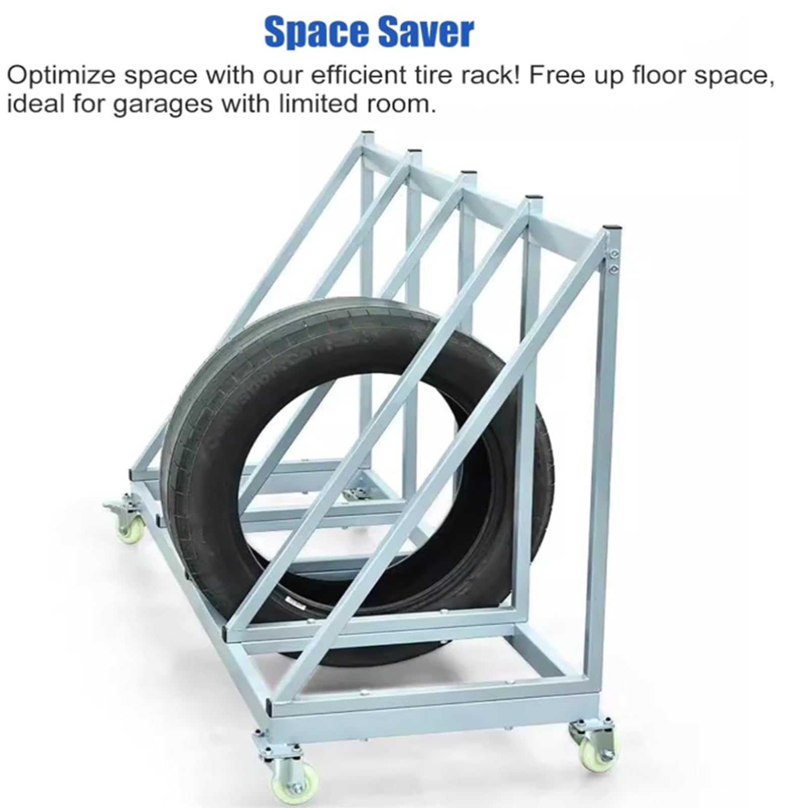 Support mobile pour pneus au sol, chariot à roulettes, support de présentation de pneus pour magasins 4S, convient pour le rangement et l'organisation du garage