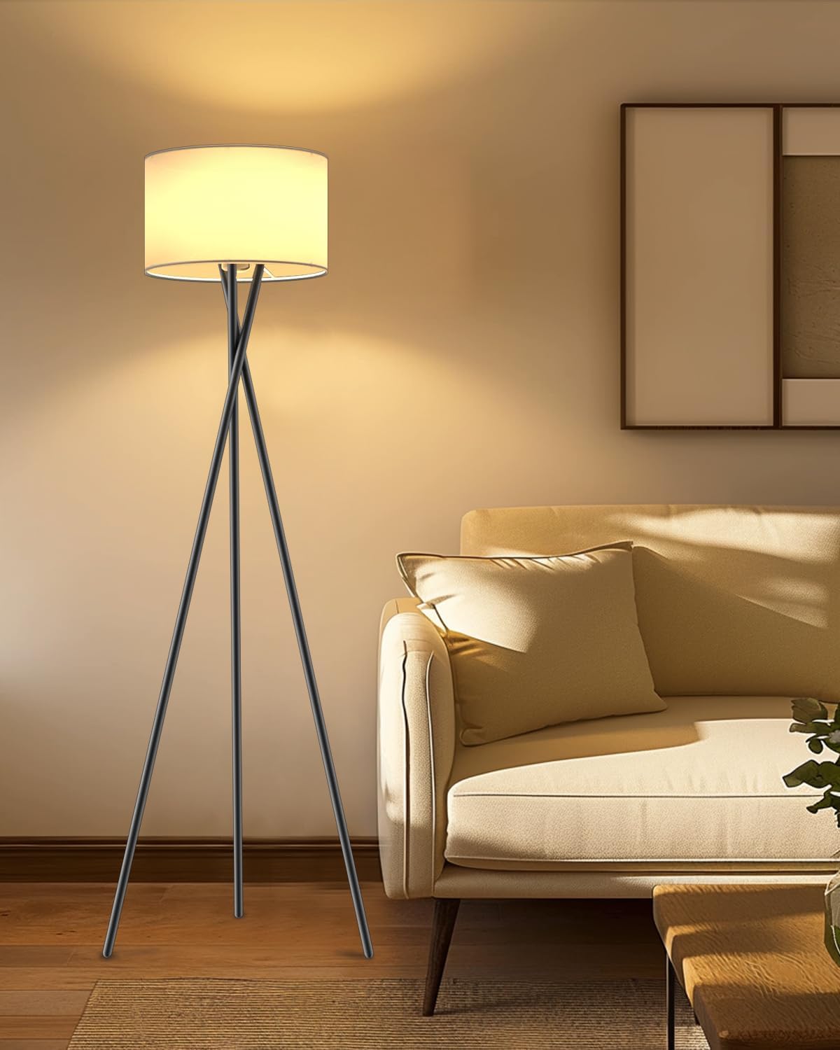 Lightdot 66IN Black Tripod Floor Lamp, Vintage Standing Lamps with E26 ...