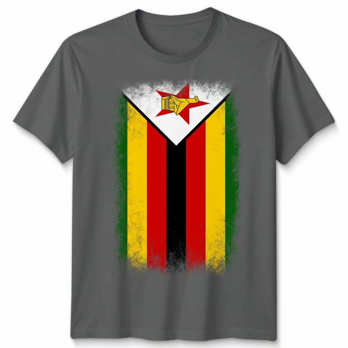 D&T Zimbabwe Faded Flag Unisex T Shirt Zimbabwean Football Jersey Gift Unisex 2XL Light Graphite
