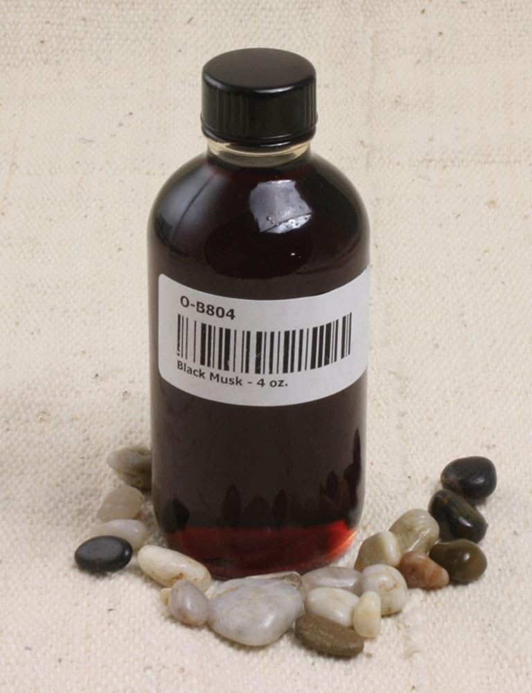 Black Musk Perfume Unisex Fragrance Body Oil (4 OZ Boston Round Bottle)