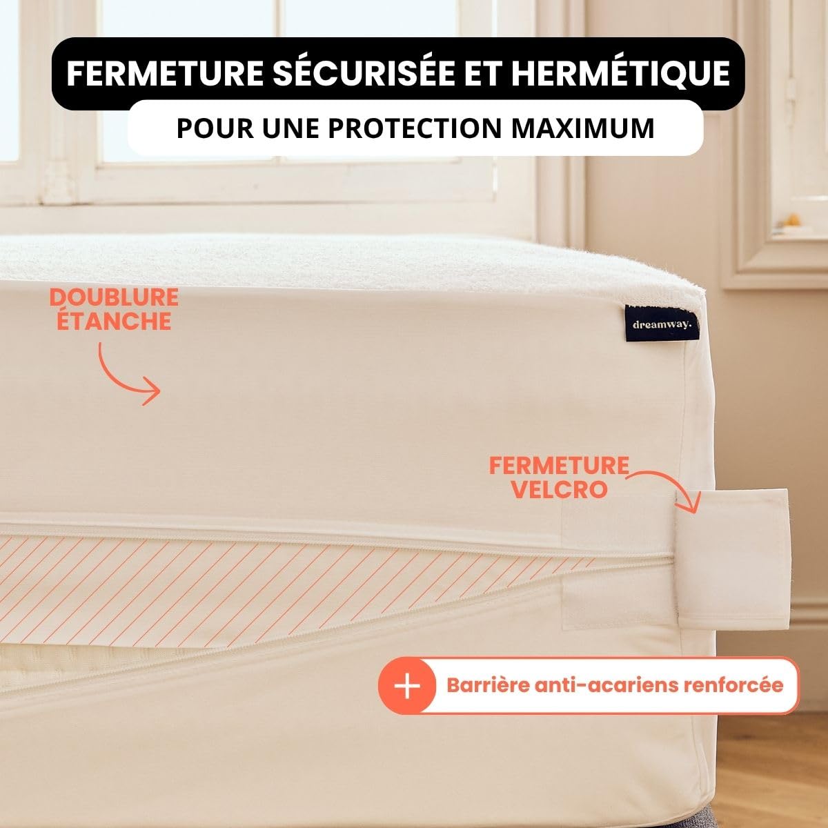 Dreamway Housse de Matelas 140x190 x25 cm Intégrale Anti-Punaises de Lit | Protege Matelas 140x190 cm avec Fermeture Eclair pour Allergiques - Imperméable, Bi-Ome et Oeko-Tex