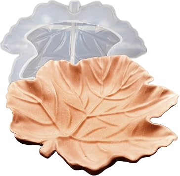 Textured Tray Silicone Molds, Maple Leaf Tray Resin Concrete Molds, Leaf Jewelry Tray Candle Holder Container molds, Epoxy Resin Casting Clay Molds for Storage Craft Making Decoration
