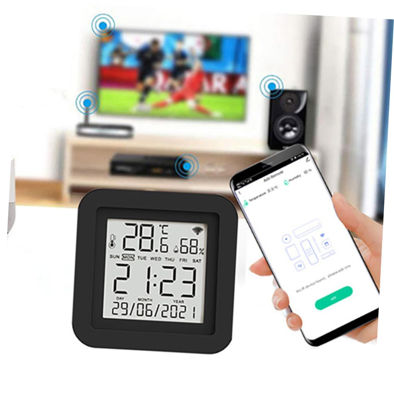 SHINEOFI Indicatore Temperatura Monitor Temperatura e Umidità Sensore Umidità Misuratore Per Termometro Igrometro Portatile