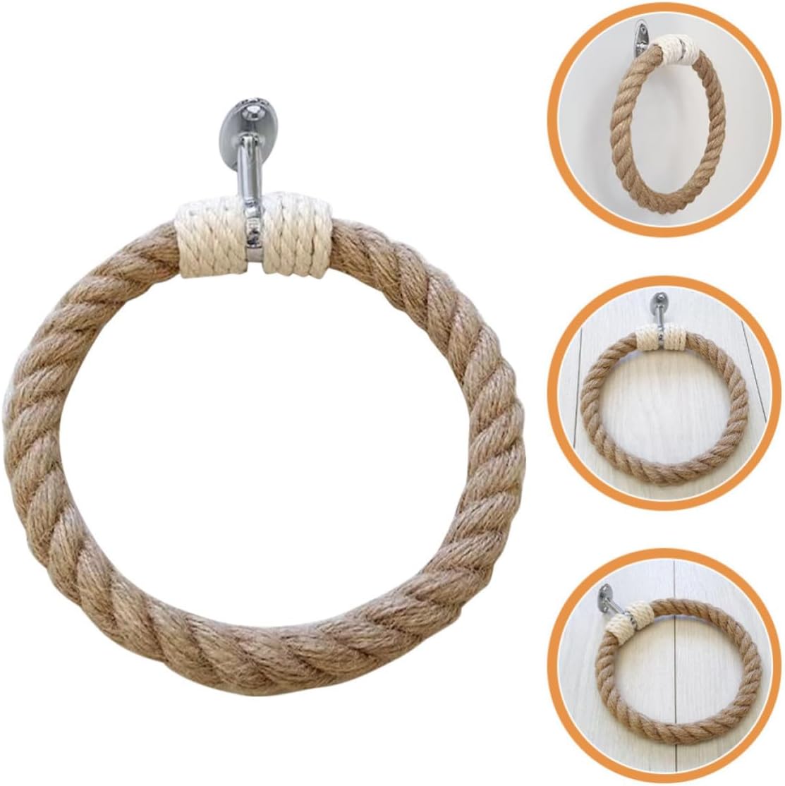 Hand Woven Iron Rope Bohemian Wall Towel Rack Bathroom Decor