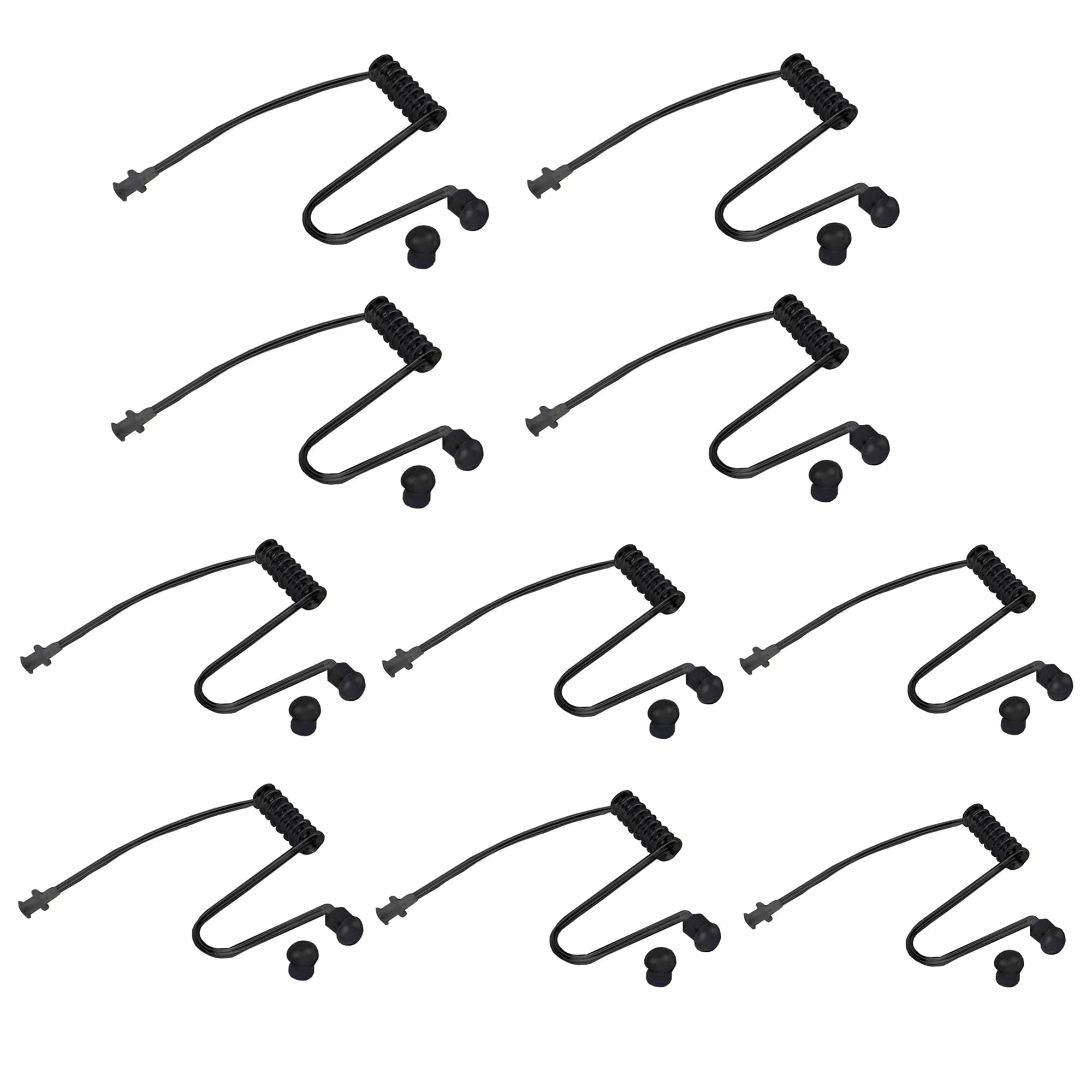 KCTINBlack Replacement Acoustic Coil Tube for Motorola Baofeng Kenwood Walkie Talkie Earpieces and Two Way Radios Headset (10 Packs)