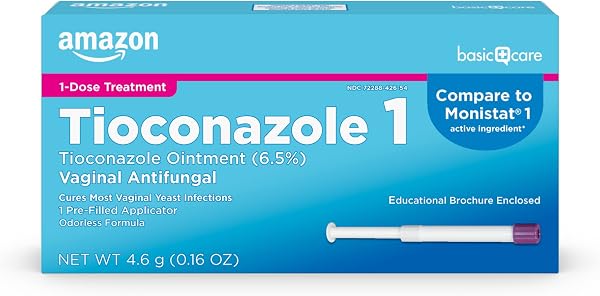 Amazon Basic Care Tioconazole 6.5 Percent Ointment for Yeast Infection