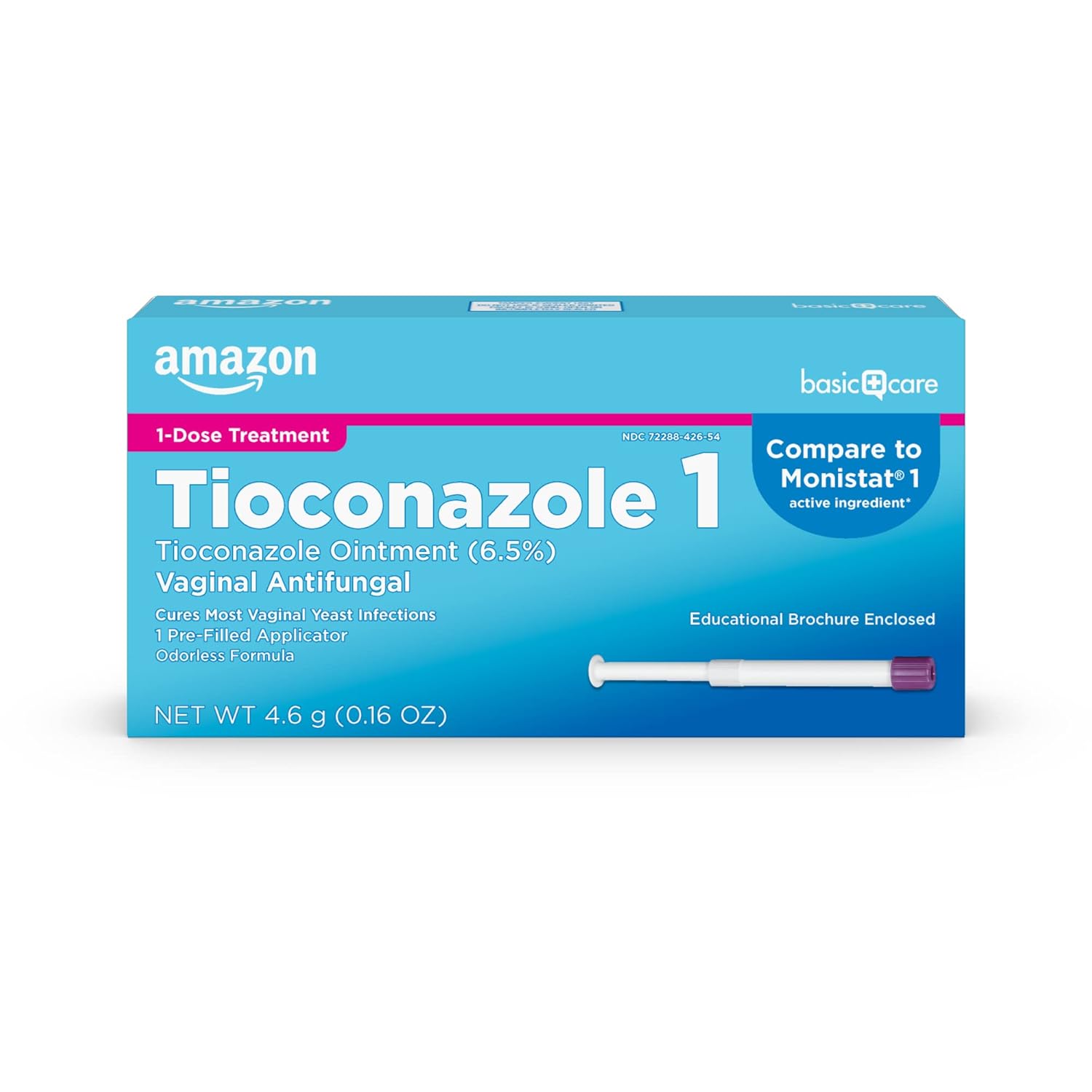 Amazon Basic Care Tioconazole Ointment 6 5 Percent 1-Dose Yeast Infection Treatment For Women Fast Acting Relief Pre-Filled