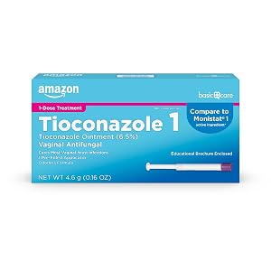 Amazon Basic Care Tioconazole Ointment 6 5 Percent 1-Dose Yeast Infection Treatment For Women Fast Acting Relief Pre-Filled