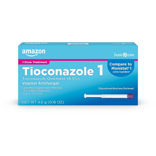 Amazon Basic Care Tioconazole Ointment 6 5 Percent 1-Dose Yeast Infection Treatment For Women Fast Acting Relief Pre-Filled