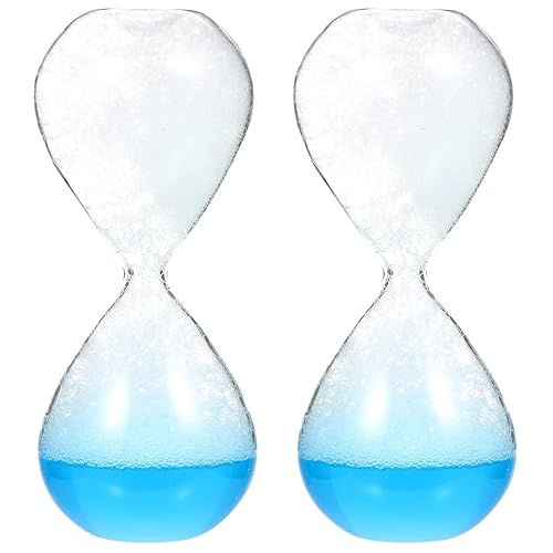 Tofficu Glass Hourglass Timer Set 2Pcs Liquid Motion Bubble Sand Timer