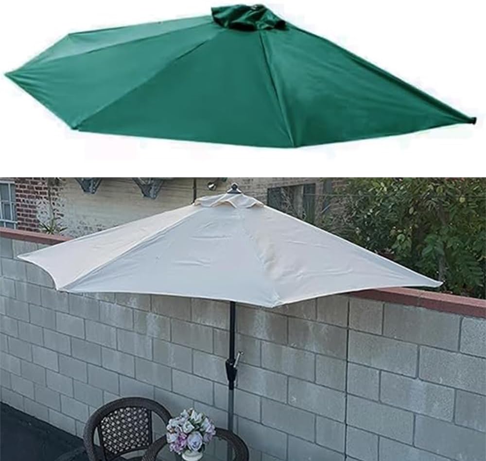 Half Umbrella Replacement Canopy, 9ft 5 Ribs Umbrella Canopy Cover, Outdoor Patio Parasol Canopy Cover (Umbrella Frame, Not Included)