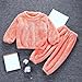 Boys Girls 2PCS Fuzzy Pants Set Kids Winter Fluffy Fleece Sweatshirt Crewneck Long Sleeve Top Cozy (Pink, 4-5 Years)