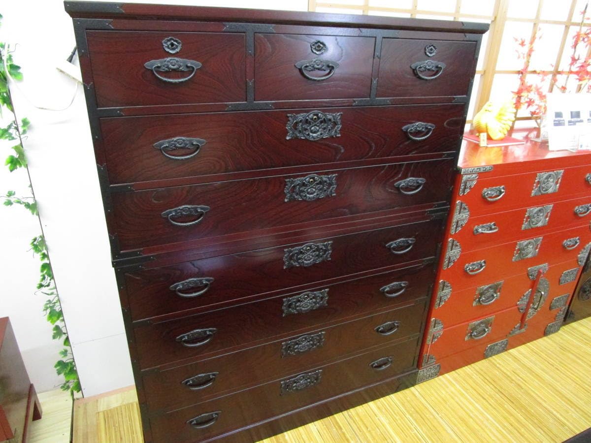 木製タンス（和箪笥） 送料無料】 民芸調 引出箪笥 和タンス 収納棚 引き出し 和風 天然木 桐